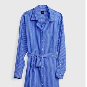 Gap Big shirt dress blue and white pinstripe. Size S.